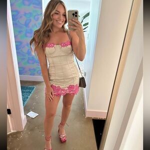 MESHKI Pink & Ivory Dress. Worn for a bridal event. Like new condition.